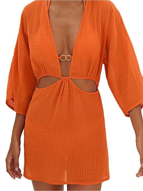 Vix Paula Hermanny Other - ViX Paula Hermanny Allie Cutout Short Cover-Up - Marigold Orange Small